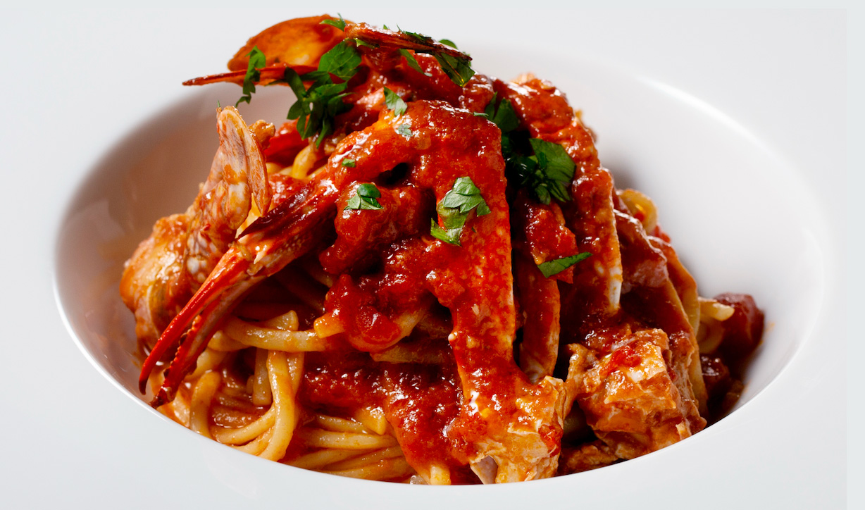 渡り蟹のトマトパスタ