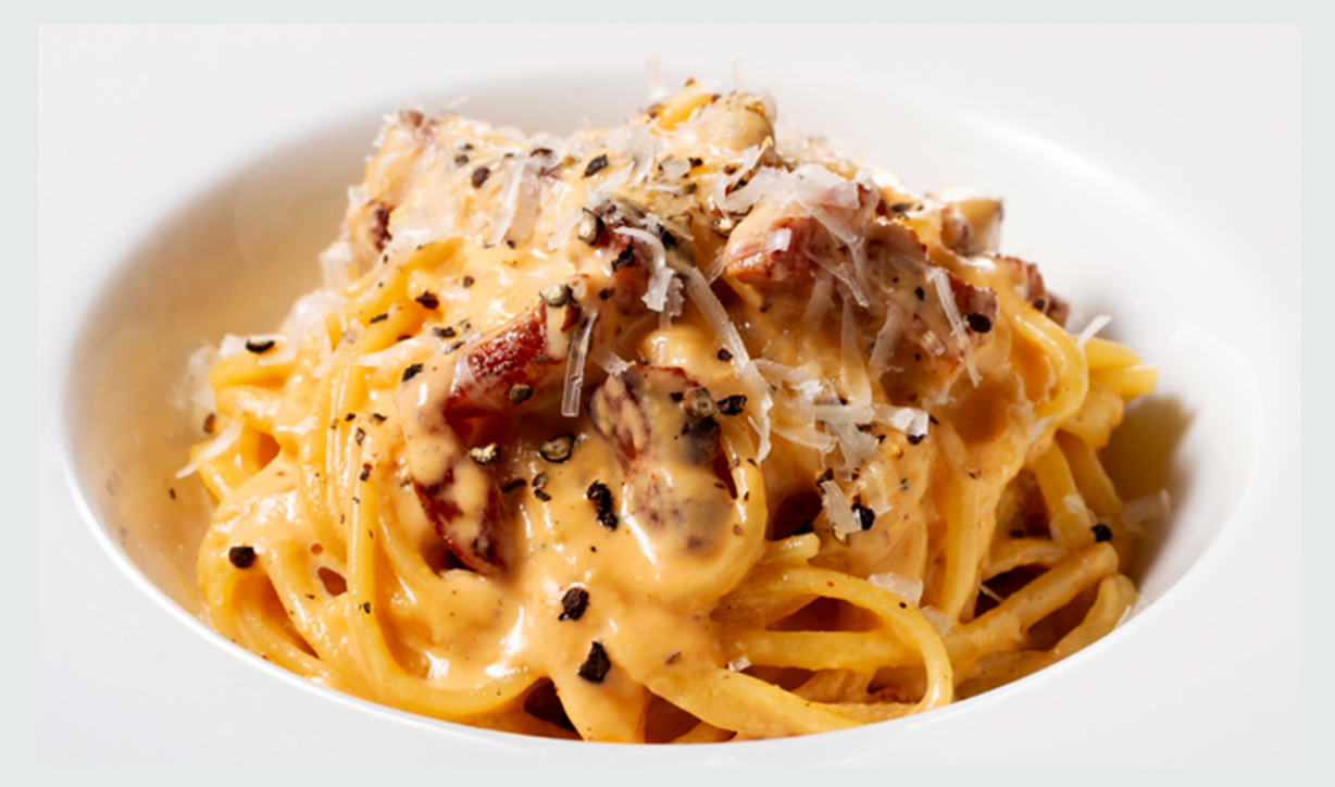 限定 ご当地たまごを使ったカルボナーラ